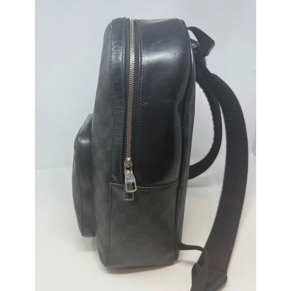 Louis Vuitton Josh Backpack Damier Graphite Black Leather